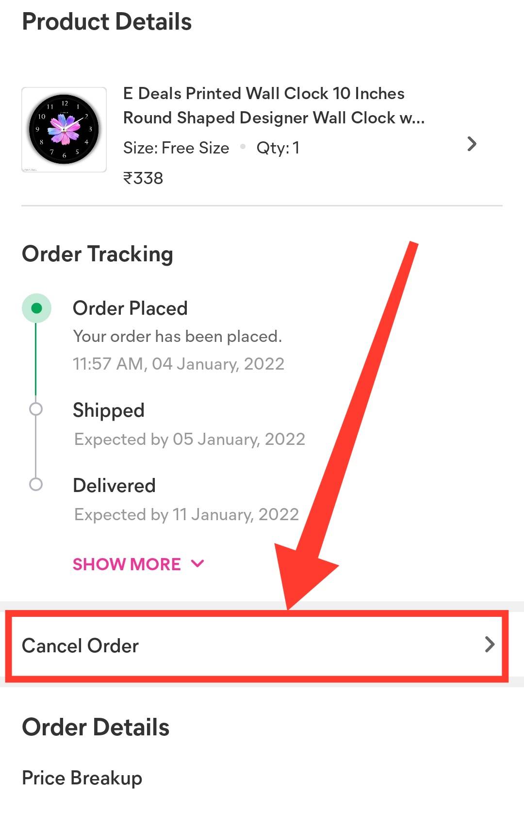 Meesho order cancel number 